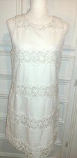 J Crew Womens Sleeveless Floral Lined Lace Dress White Sz 6 Excellent Condition