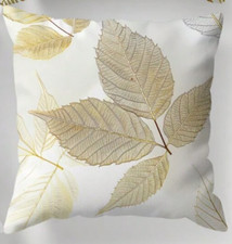 1 pcs Gold Foil Printed Floral With 1-Sided Printed Pillow Cover, Elegant, 18"