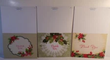 Current Christmas Thank you notes New Package Of 12 Note Cards blank Inside