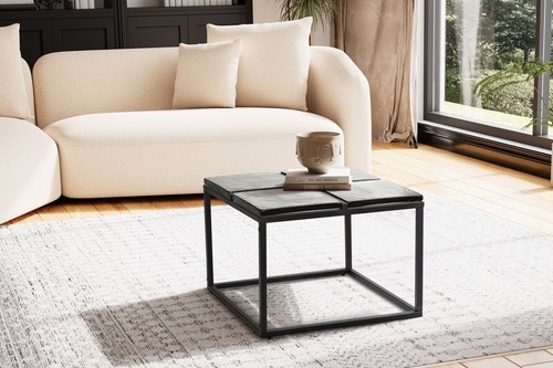 Couchtisch FineBuy Sofatisch Glas 58x58 cm Wohnzimmertisch Tisch Quadratisch - Bild 2 von 6