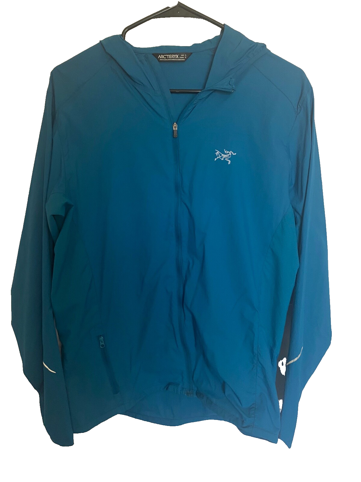 Giacca con cappuccio uomo Arc'teryx blu zip leggera nylon S