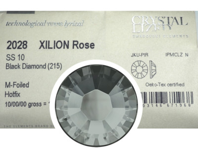 Swarovski HOTFIX Flatbacks, Black Diamond Iron-on Rhinestones Art