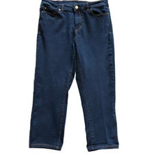 Tahari Dark Wash Cropped Jeans, Size 16W