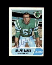 Ralph Baker Signed 1968 Topps New York Jets Autograph