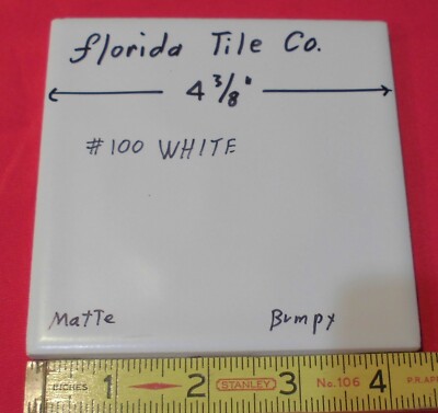 1 pc.  4-3/8'' New White:  Bumpy Matte Ceramic Tile by florida, Potter's Choice