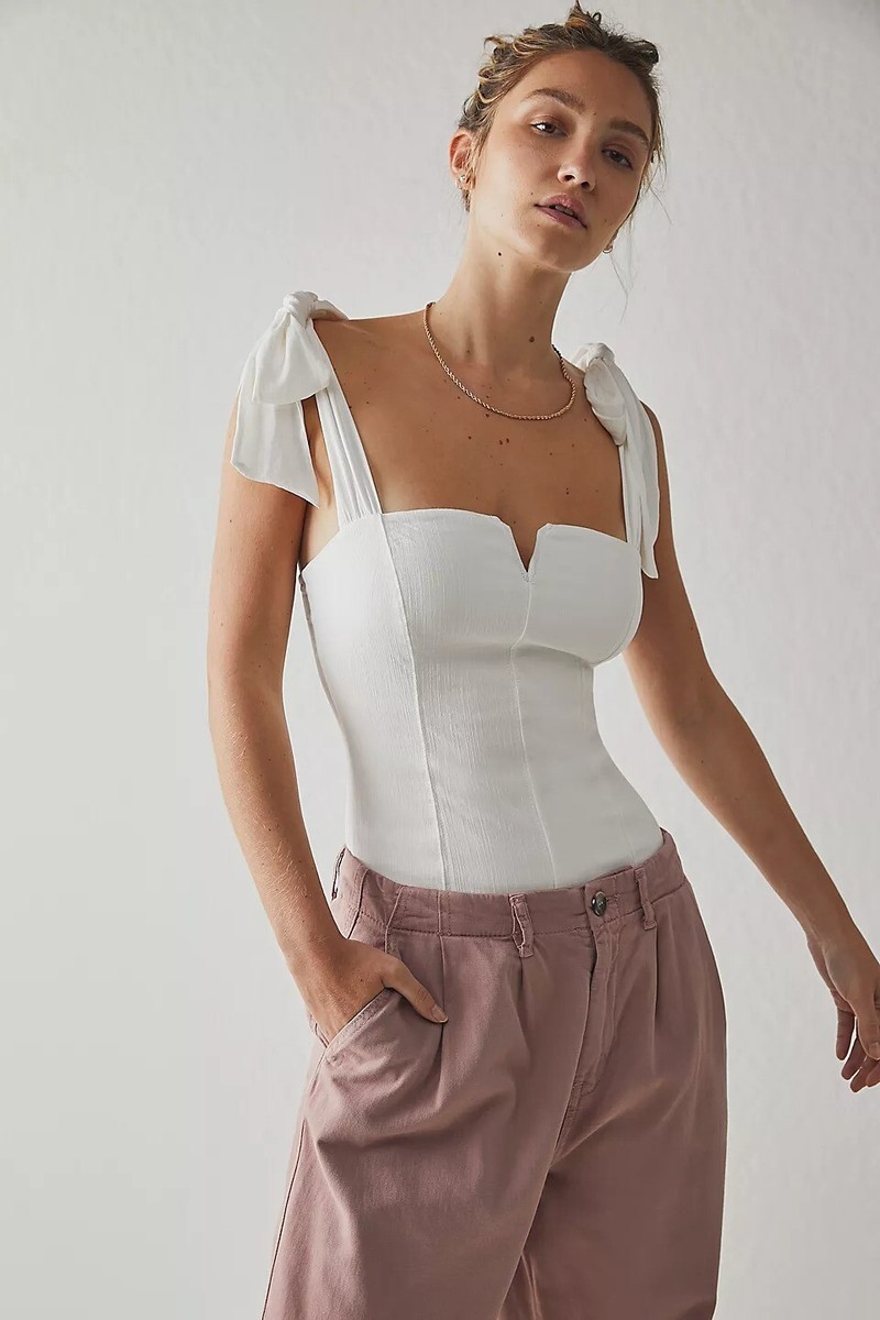 Free People IVORY Intimately Lola Bodysuit, US Large | eBay