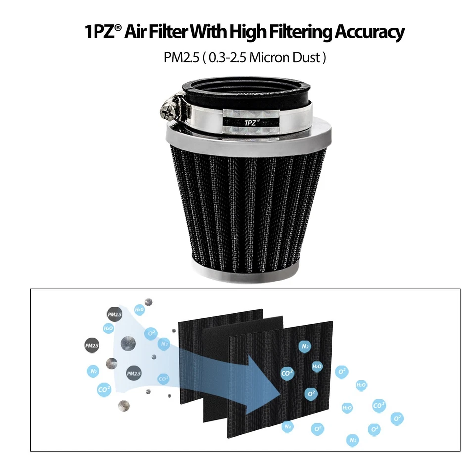 48/49/50mm 4 Air Intake Filter Cleaner For Suzuki GS400 GS550E GS550M GT750 - Image 3 of 4