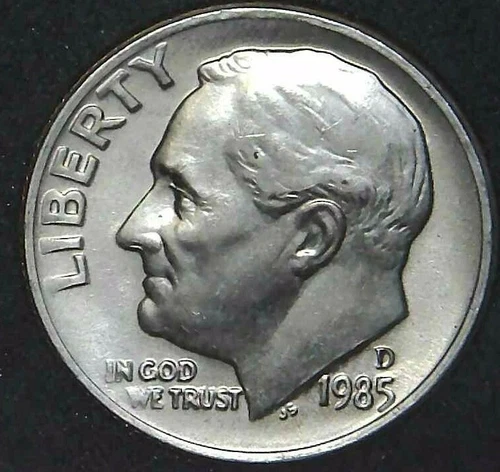 1985-D Roosevelt Dime — photo from the most recent tracked eBay sale