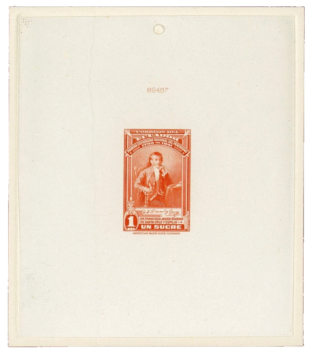 En excelente estado nunca abisagrado/estampillada sin montar o nunca montada Sellos ecuatoriana de Prueba, ensayo