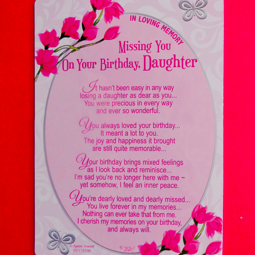 Missing You Daughter On Your Birthday Graveside Card Memorial Remembrance