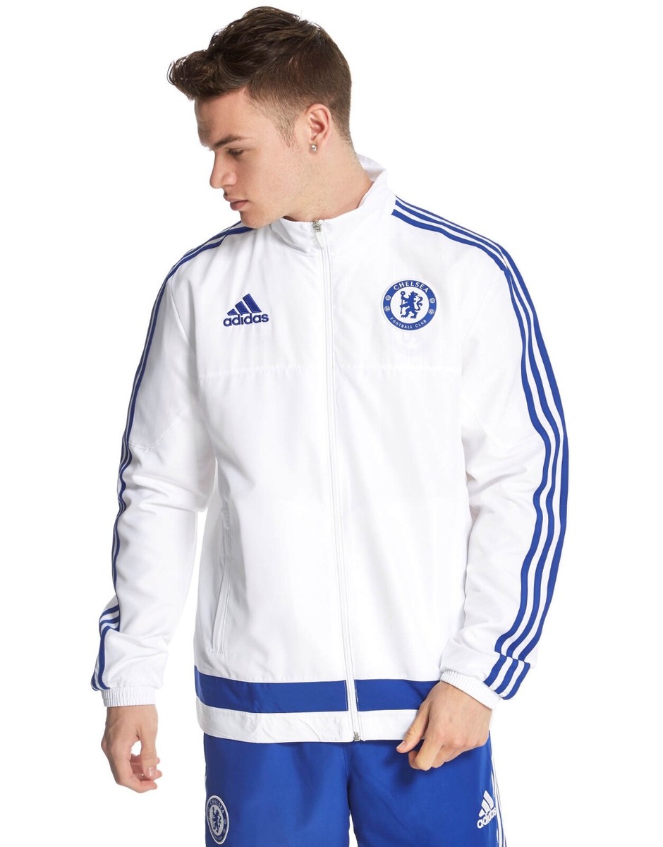Rare Vintage Adidas Jacket WIndbreaker Chelsea Soccer White