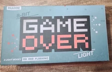 Game Over Retro 1980’s 8 Bit Light 2 Light Modes Flashing Game Room Man Cave New
