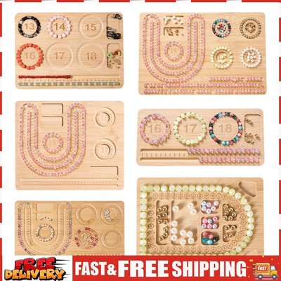 Wooden Bead Boards DIY Bracelet Bead Board Measuring Beads Tray for Beginners SN
