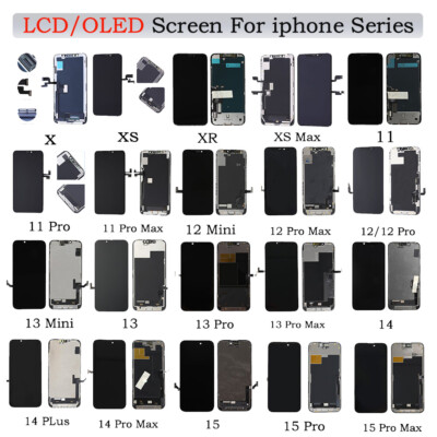 For iPhone X 11 12 13 Mini Pro Max 14 plus 15 Pro Max 16 LCD/OLED