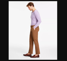 Tommy Hilfiger NEW Mens Modern Fit Th Flex Stretch Solid Dress Pants Brown 40x30