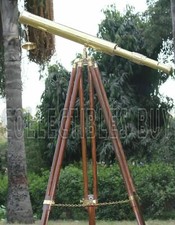 Nautical Vintage Floor Standing Brass Telescope Home Decor Item Master Harbor