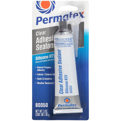 80050 Clear RTV Silicone Adhesive Sealant, 3 Oz