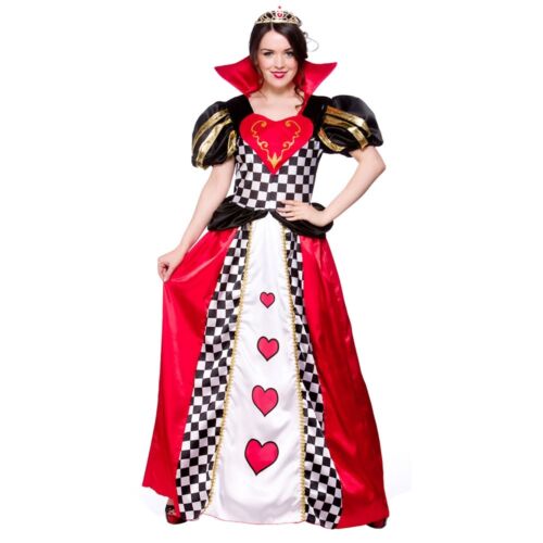 Adult Fairytale QUEEN OF HEARTS Fancy Dress Costume Wonderland Ladies Sizes 6-24 - Picture 5 of 6