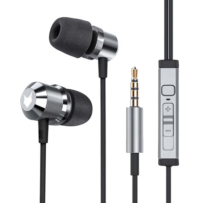 In-Ear Kopfhörer Headset Magnet Sport Design Memory Foam Ohrhörer Mikrofon Grau