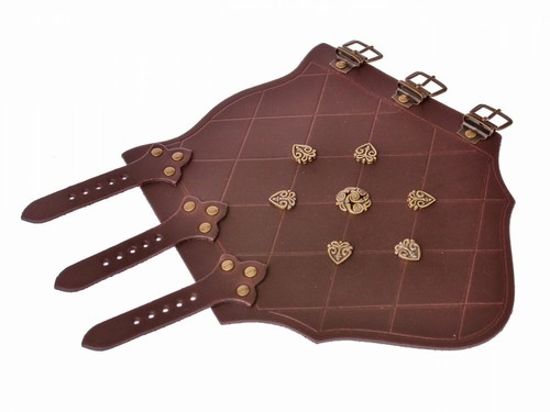 Armschützer mit Ziernieten "Wikinger", Armschiene Lederarmschützer Leder - Bild 2 von 5