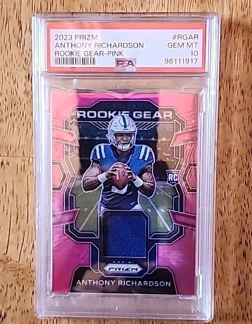 Anthony Richardson 2023 Panini Prizm Rookie Gear Pink PSA 10 RC Colts 🔥🏈🔥🏈