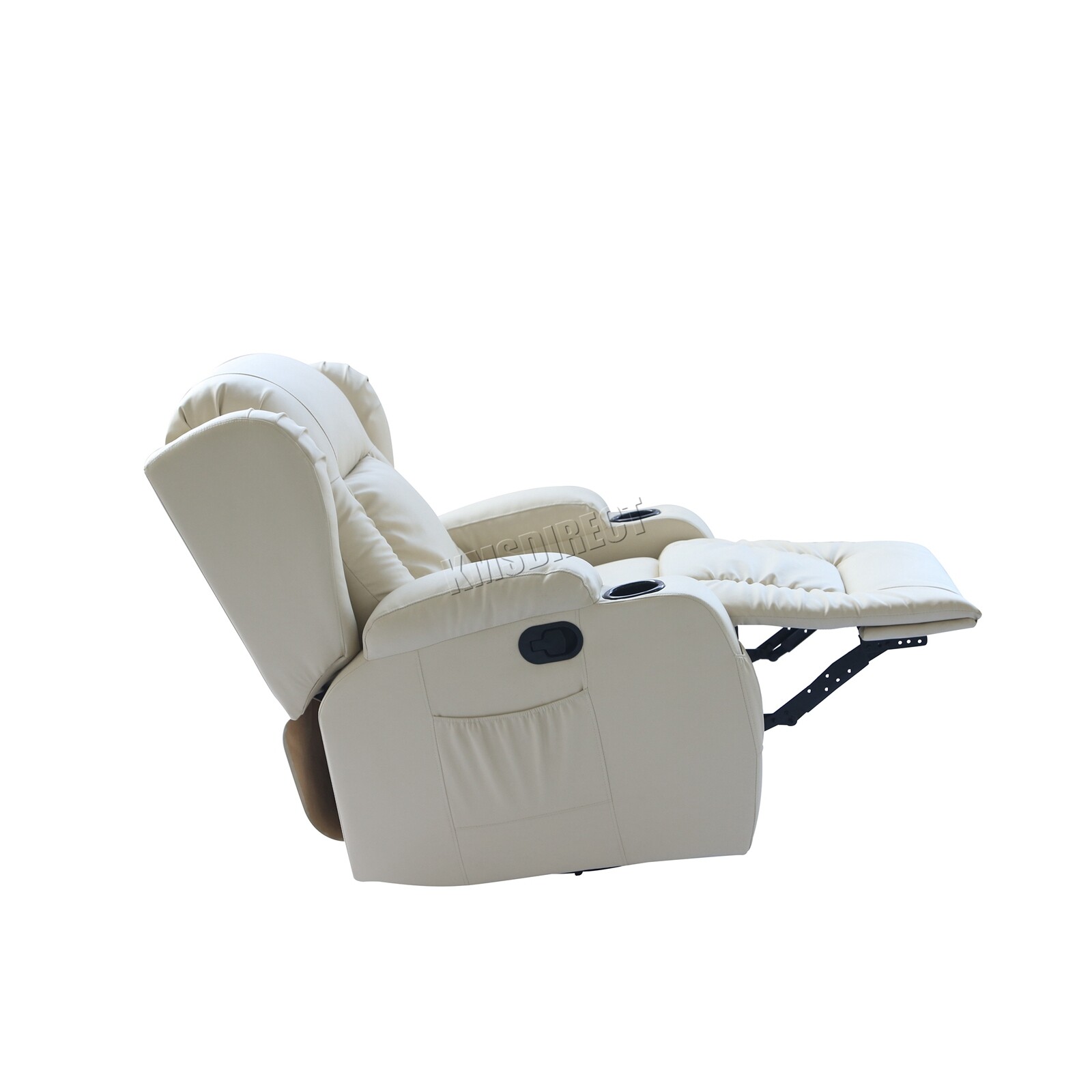 COSMETIC DAMAGED Leather Recliner Armchair Swivel Heated Chair Cream eBay