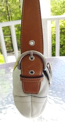 Coach 9247 Vintage Small Soho Cream & Cognac Leather Shoulder Bag