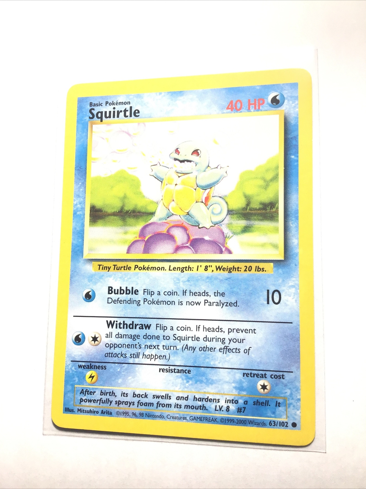 SQUIRTLE - 63/102 - Base Set - 4th Print - 1999-2000 - Pokemon Card - NM