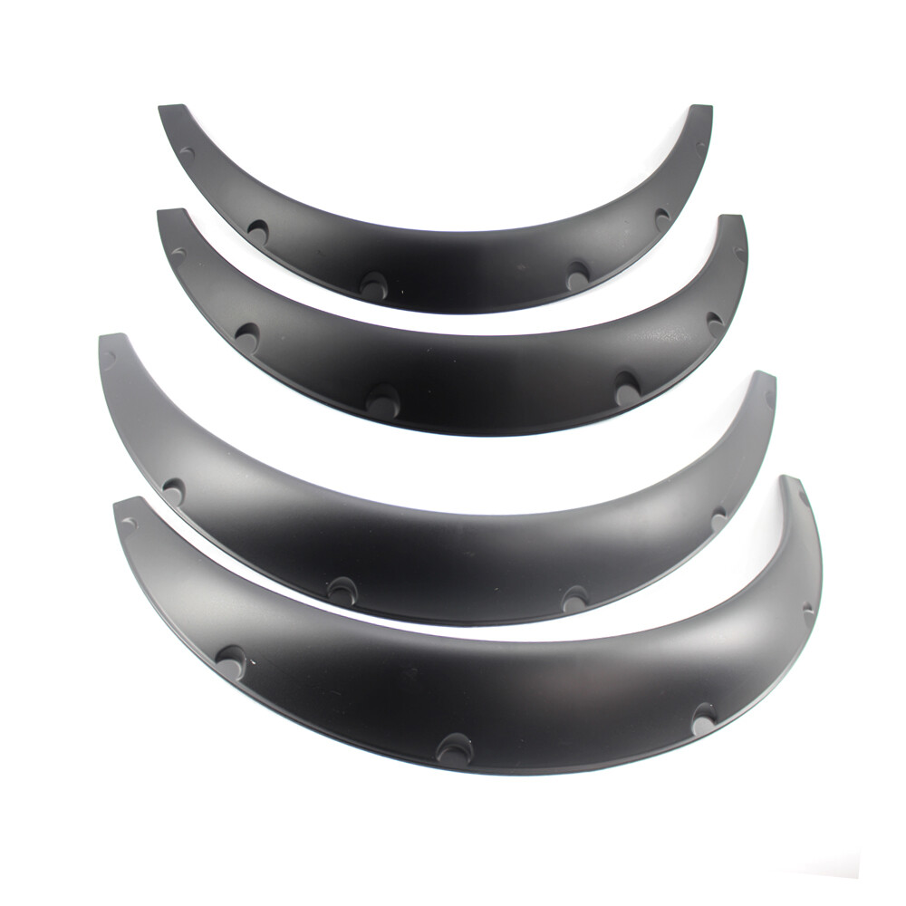 4X Matte Black Auto Wheel Eyebrow Arch Trim Lip Strip Fender Flare Protector