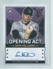 SAM HILLIARD 2020 TOPPS BIG LEAGUE OPENING ACT AUTO ROOKIE RC
