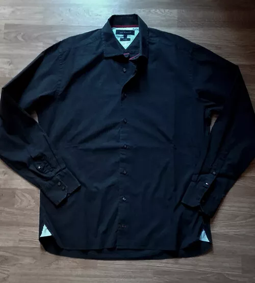 Camicia nera clearance tommy hilfiger