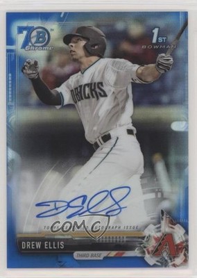 2017 Bowman Draft Blue Refractor 70th Anniversary 15/70 Drew Ellis Auto n1u