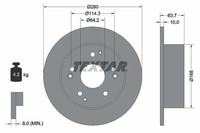 2X Bremsscheibe Hinten Textar 92169703 FÜR Honda Bremsscheiben Scheibenbremse