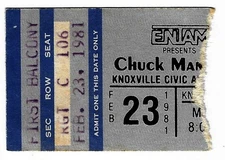 Chuck Mangione 2/23/81 Knoxville TN Civic Arena Rare Ticket Stub