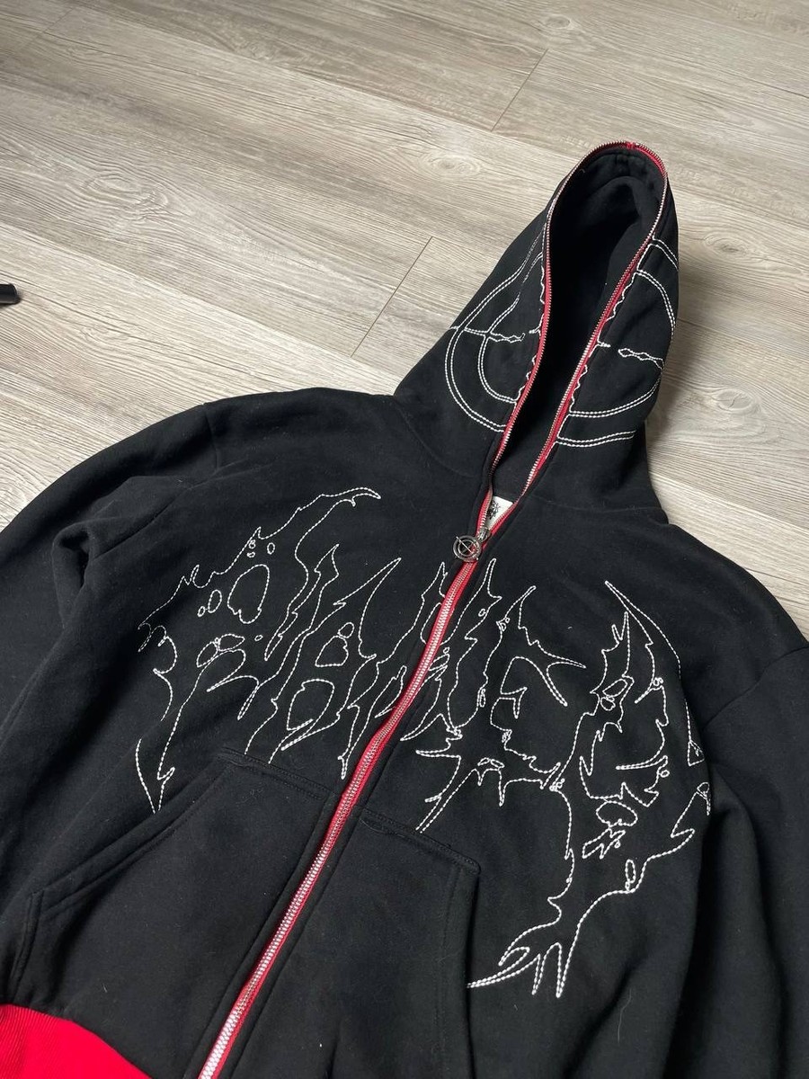 named collective hoodie black red full zip | eBay