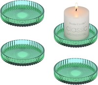 Kerzenteller Glas 9Cm Transparent Rund FüR Stumpenkerzen 4 StüCk Hochzeit