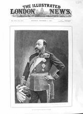 Antique Print 1891 Royal Highness Prince Wales Walery Regent Street Uniform