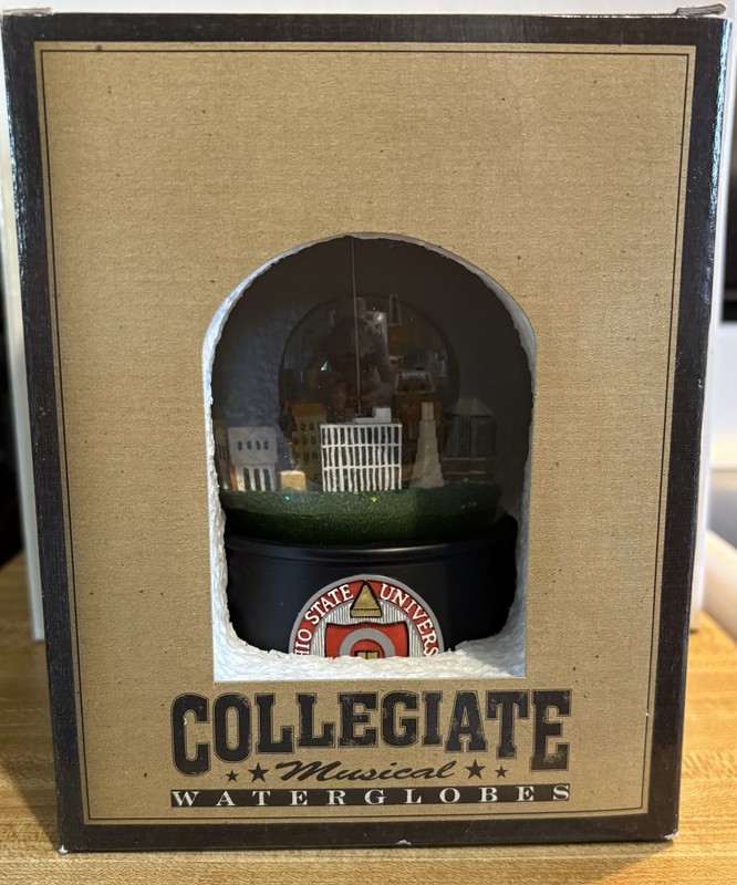 2002 Ohio State Buckeyes Musical Waterglobe w/ Original Box & Plays Great