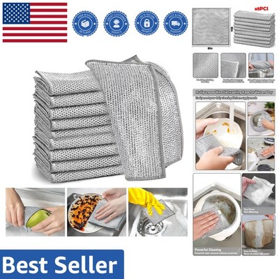 Multipurpose Microfiber Dishwashing Rags - 8 Pcs Non-Scratch Kitchen Cloths