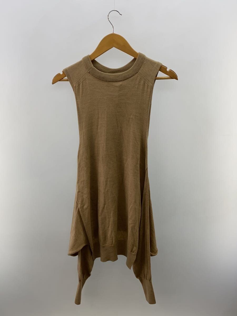 Chloe◆ニットベスト(薄手)/S/ウール/BEG/無地/CHC18AMH0872020280S Chloe Vest Knit (Sheer Small Wool Beige Solid Color