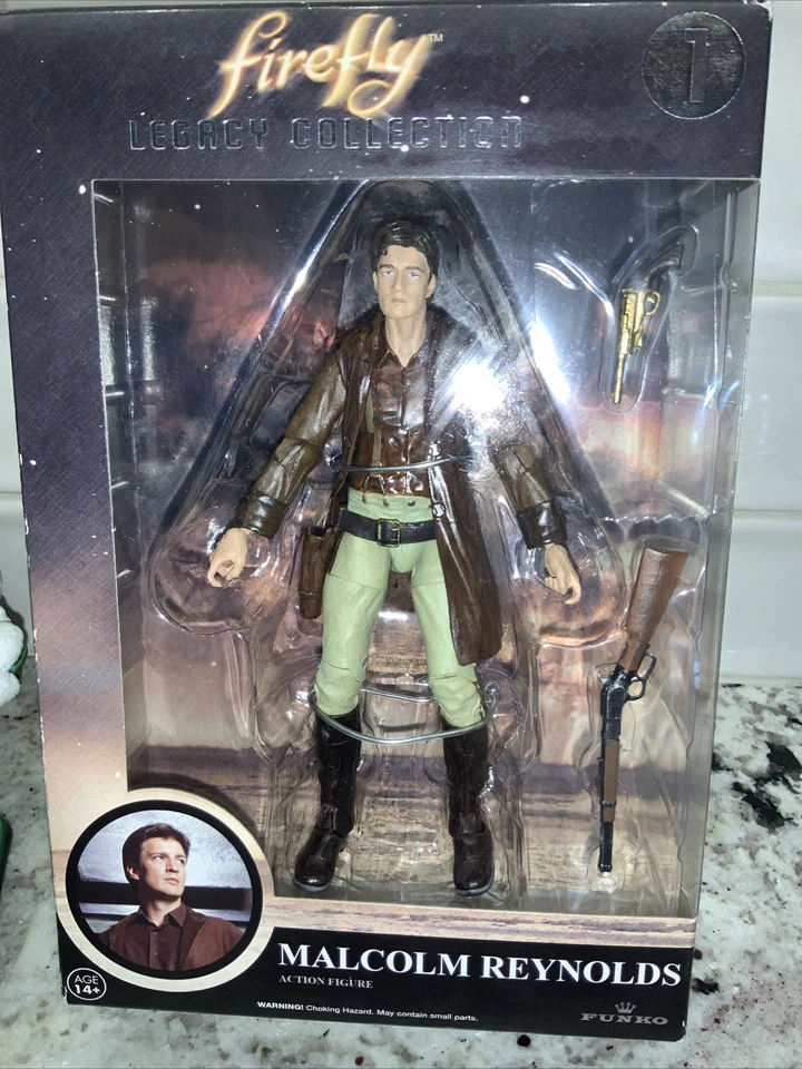 Funko 萤火虫遗产系列:马尔科姆·雷诺兹可动人偶(盒装损坏)全新带盒 — 第 2/4 张图片