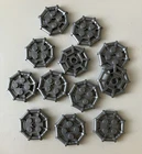 Lego 12x NEW Plate 2x2 w/ Bar Frame Octagonal FLAT SILVER #75937