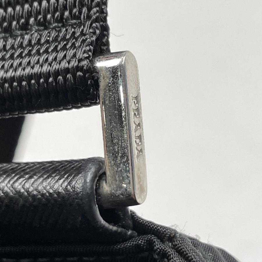 PRADA Plate Shoulder Bag Nylon Black 29cm #BS1852 thumbnail 4