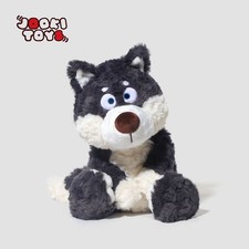40CM Curious Gray Wolf Plush Toy Soft Stuffed Animal