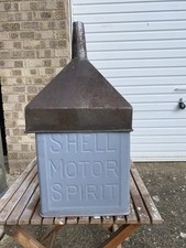 VINTAGE 2 GALLON SHELL PETROL CAN WITH FUNNEL