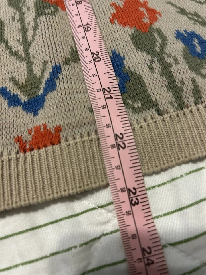 Suéter tejido jacquard guirnalda floral vintage de mediados de siglo Foto 3 de 4