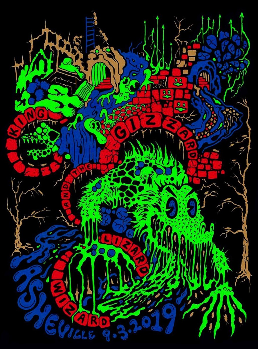 King Gizzard & the Lizard Wizard Live In Asheville '19 Poster | eBay