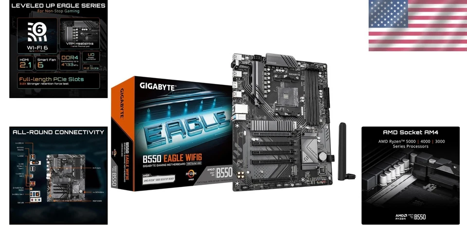 WIFI6 B550 Motherboard for Ryzen 5000 Processors - Image 2 of 4