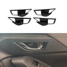 Manija de puerta interior estilo fibra de carbono cubierta de cuenco moldura para Subaru Crosstrek