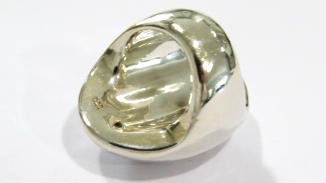 STATEMENT Large Domed Sterling Silver Ring Electr… - image 3